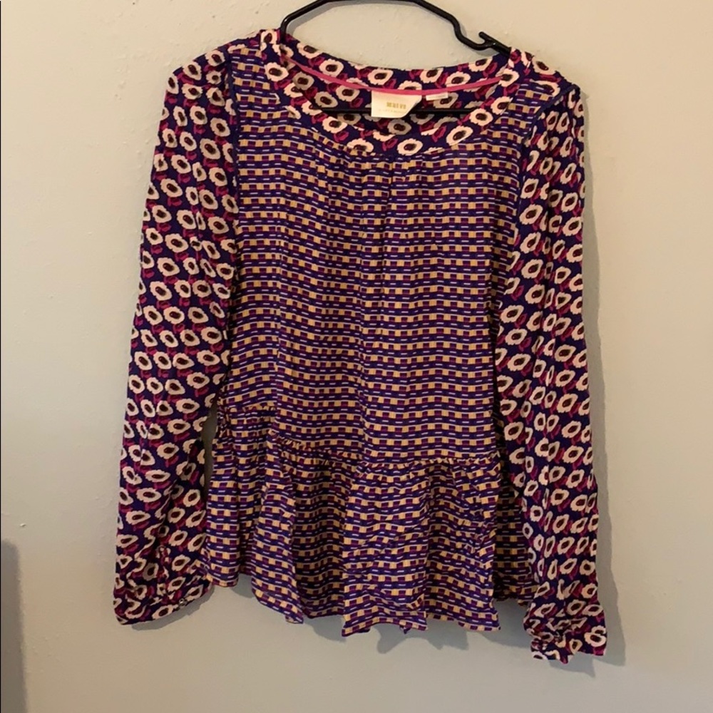 Anthropologie / Maeve Cheyenne Peplum Blouse - NWT